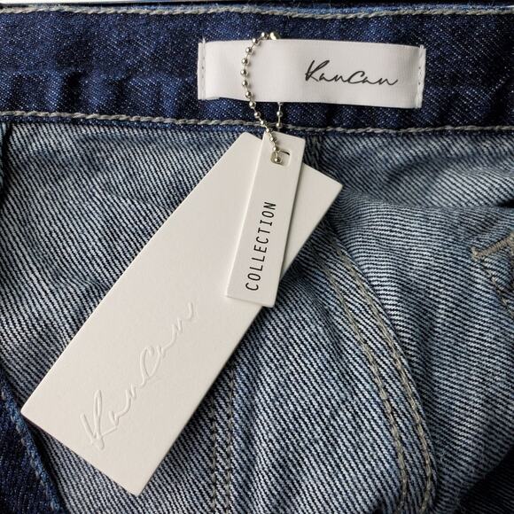 Kancan Womens Ultra High Rise Dark Wash Flat Front Wide Leg Denim Jeans Size 28 - Picture 7 of 7